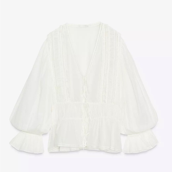 ZARA ROMANTIC SHIRT LACE ZW COLLECTION - Picture 5 of 8